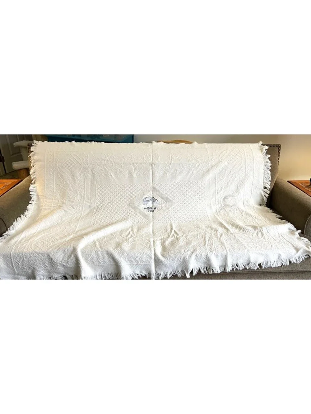 Vintage Personalized Woven Throw Blanket With Fringe - 